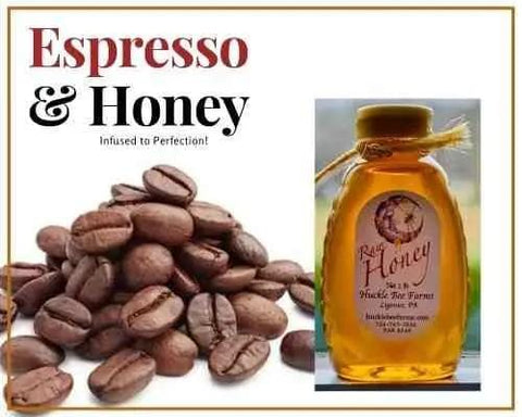 1/2 Lb Espresso Infused Honey - Gift Set - Huckle Bee Farms LLC