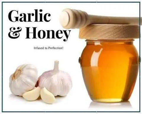 1/2 Lb Garlic Infused Honey - Gift Set - Huckle Bee Farms LLC