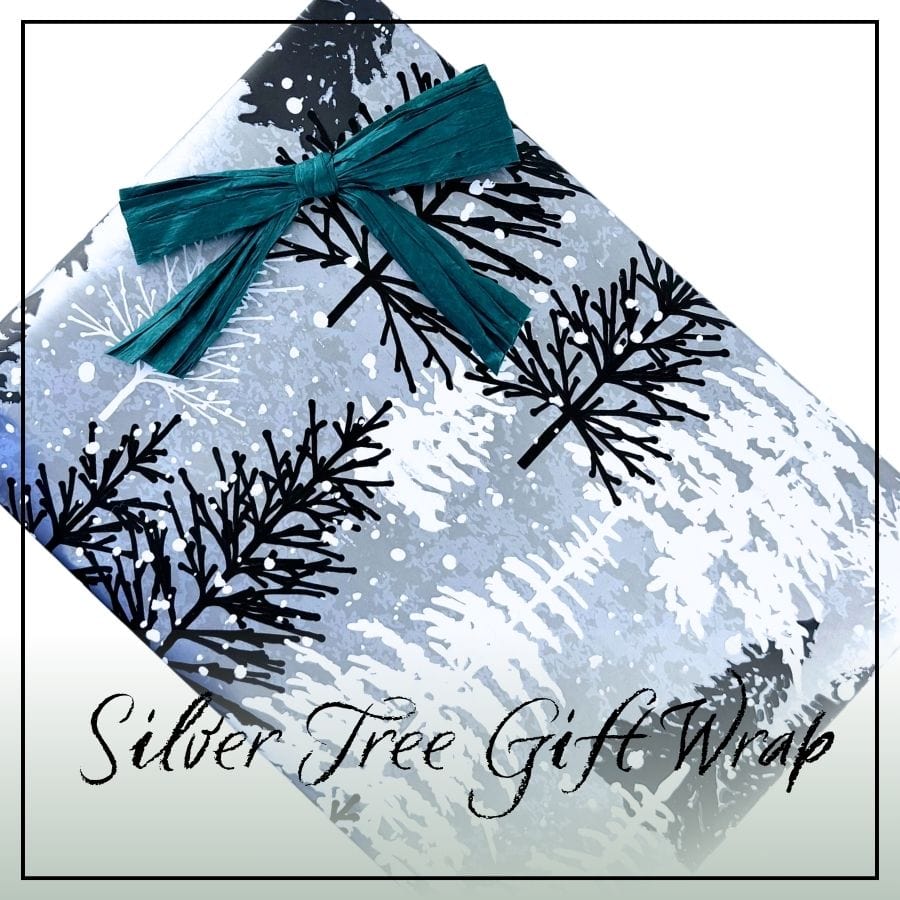 Holiday-Silver Tree Gift Wrap