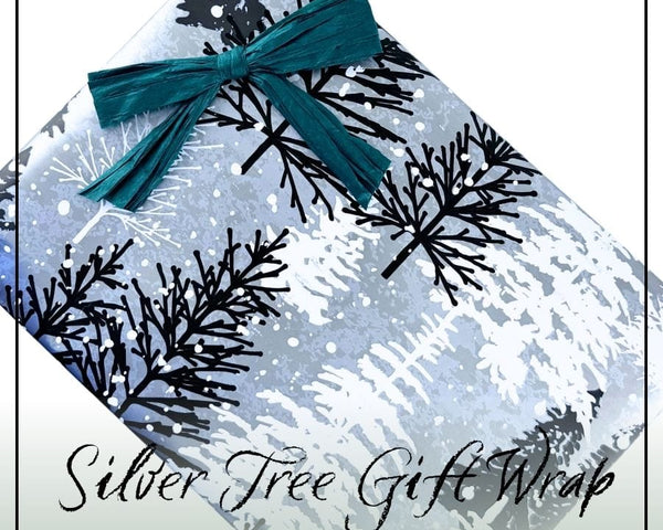 Holiday-Silver Tree Gift Wrap