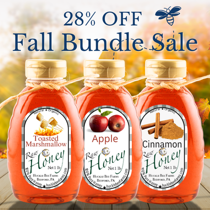 Fall honey bundle with Toasted Marshmallow honey, Apple Honey and Cinnamon honey