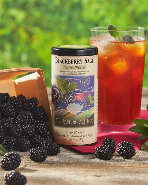 Blackberry Sage Black Tea Bags - Tin 50 Tea Bags - Huckle Bee Farms LLC