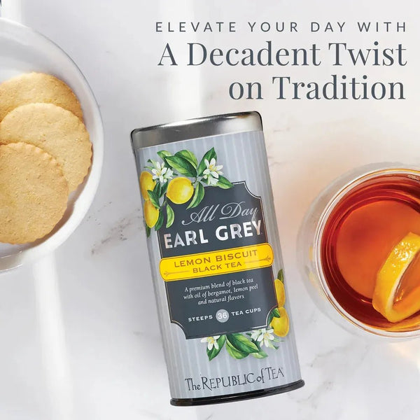 All Day Earl Grey® Lemon Biscuit Black Tea - 36 Tea Bags - Huckle Bee Farms LLC