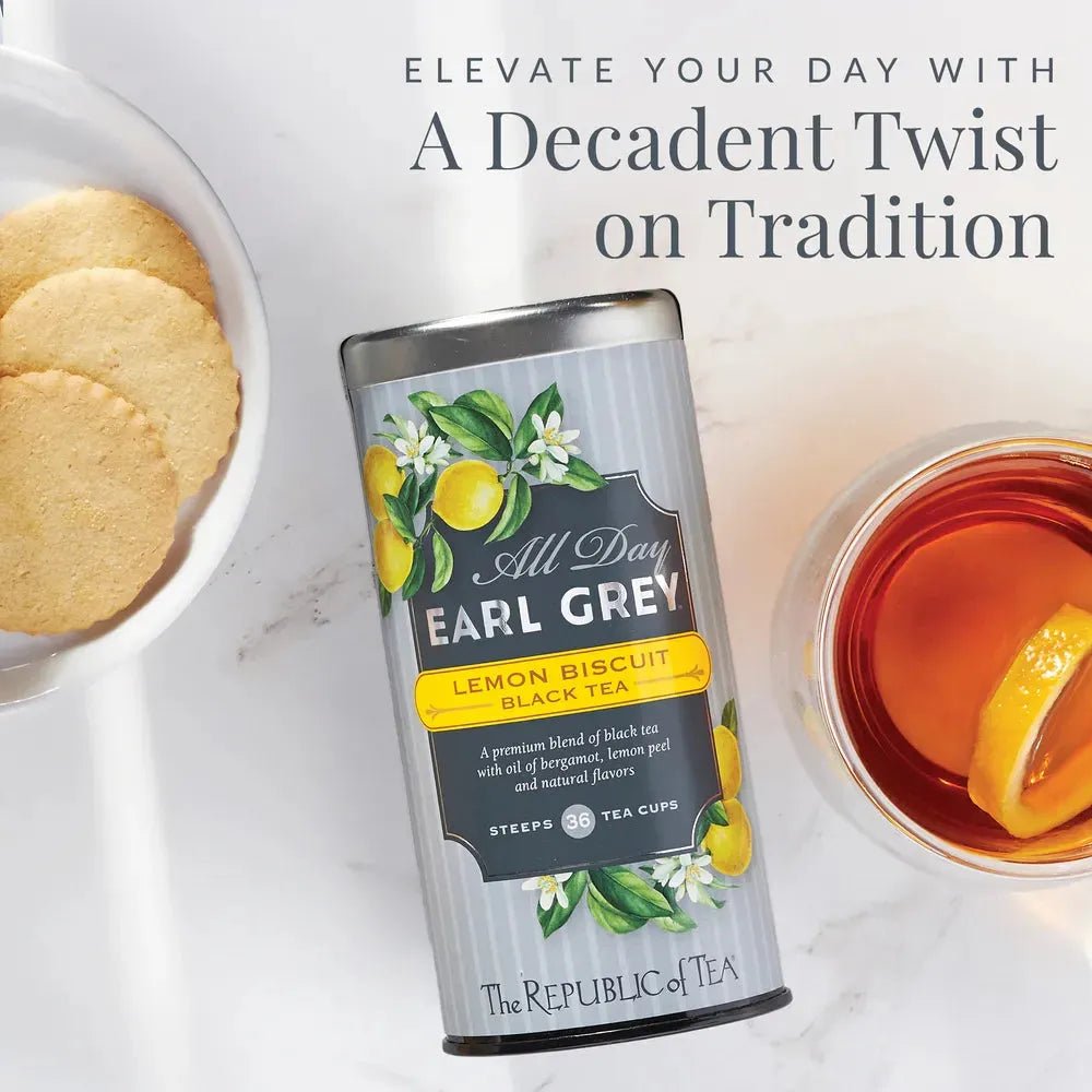 All Day Earl Grey® Lemon Biscuit Black Tea - 36 Tea Bags - Huckle Bee Farms LLC