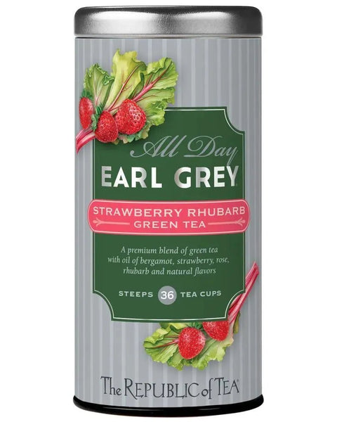 All Day Earl Grey® Strawberry Rhubarb Green Tea - 36 Tea Bags - Huckle Bee Farms LLC