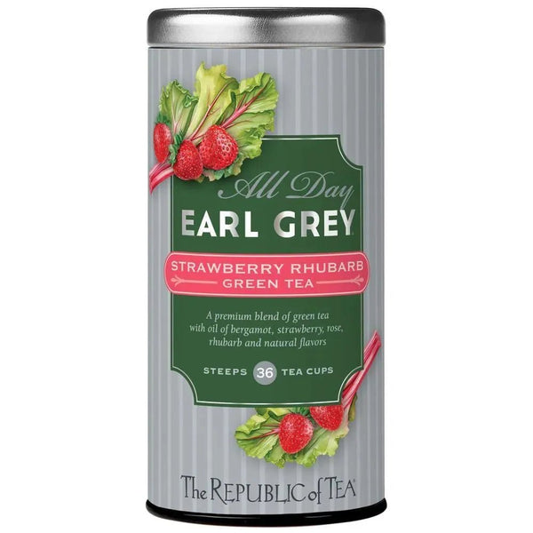 All Day Earl Grey® Strawberry Rhubarb Green Tea - 36 Tea Bags - Huckle Bee Farms LLC