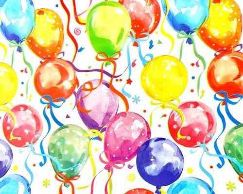 Birthday Balloons Gift Wrap - Huckle Bee Farms LLC