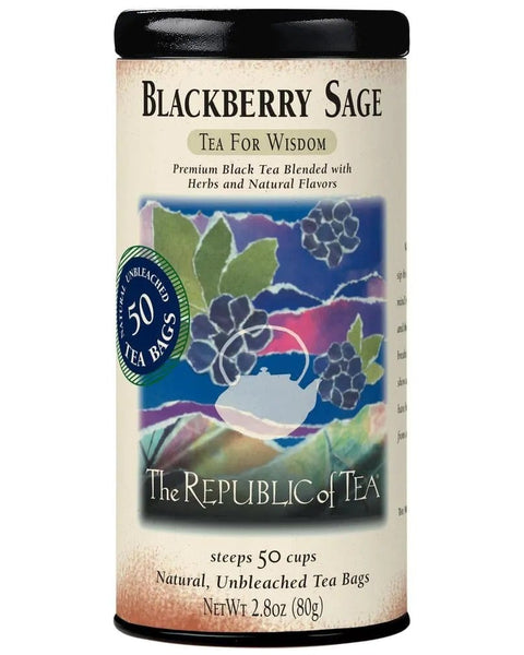 Blackberry Sage Black Tea Bags - Tin 50 Tea Bags - Huckle Bee Farms LLC
