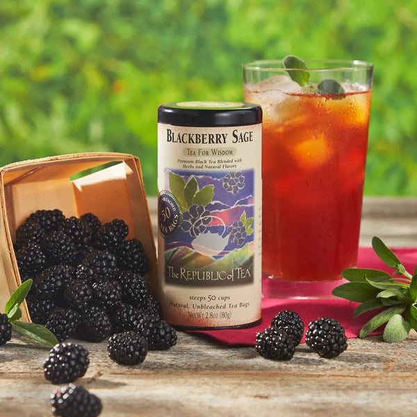 Blackberry Sage Black Tea Bags - Tin 50 Tea Bags - Huckle Bee Farms LLC