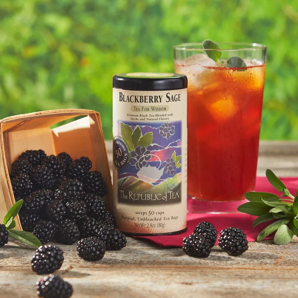 Blackberry Sage Black Tea Bags - Tin 50 Tea Bags - Huckle Bee Farms LLC