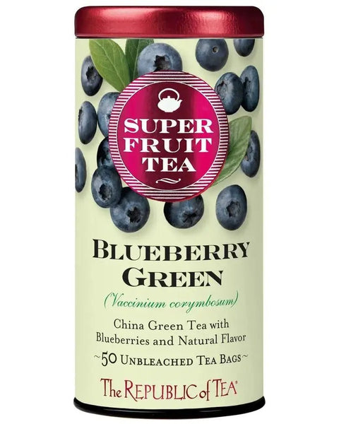Blueberry Green SuperFruit Tea Bags - Tin 50Tea Bags - Huckle Bee Farms LLC