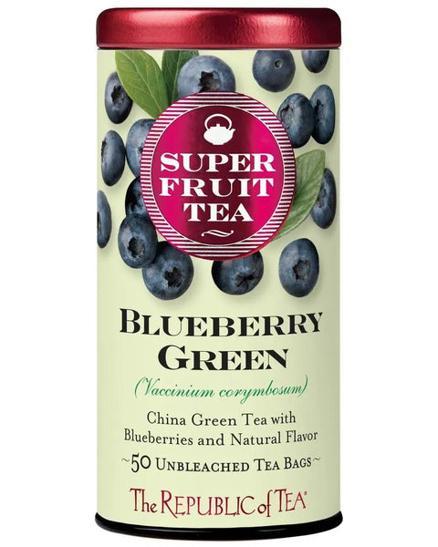 Blueberry Green SuperFruit Tea Bags - Tin 50Tea Bags - Huckle Bee Farms LLC