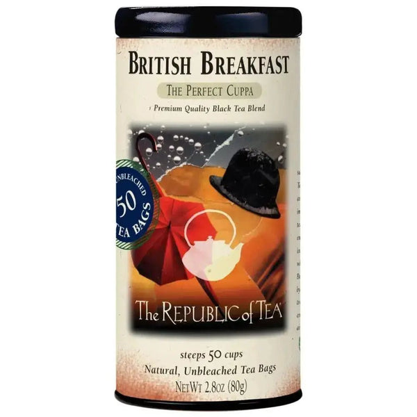 British Breakfast Black Tea Bags - Tin 36 Tea Bags - Huckle Bee Farms LLC
