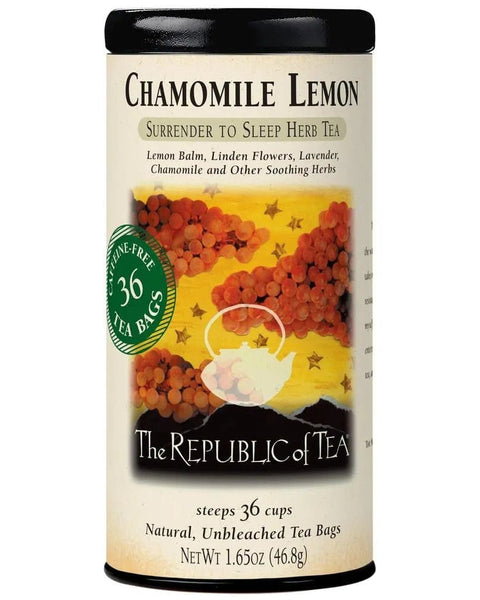Chamomile Lemon Herbal Tea Bags - Tin 36 Tea Bags - Huckle Bee Farms LLC