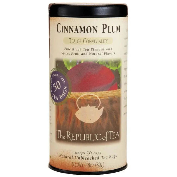 Cinnamon Plum Black Tea Bags - Tin 50 Tea Bags - Huckle Bee Farms LLC