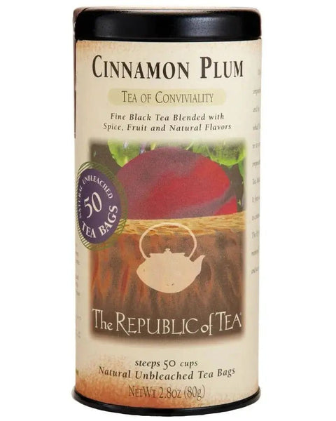 Cinnamon Plum Black Tea Bags - Tin 50 Tea Bags - Huckle Bee Farms LLC