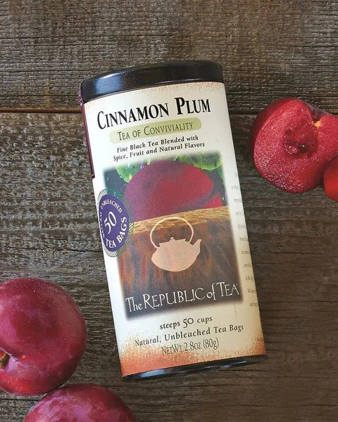 Cinnamon Plum Black Tea Bags - Tin 50 Tea Bags - Huckle Bee Farms LLC