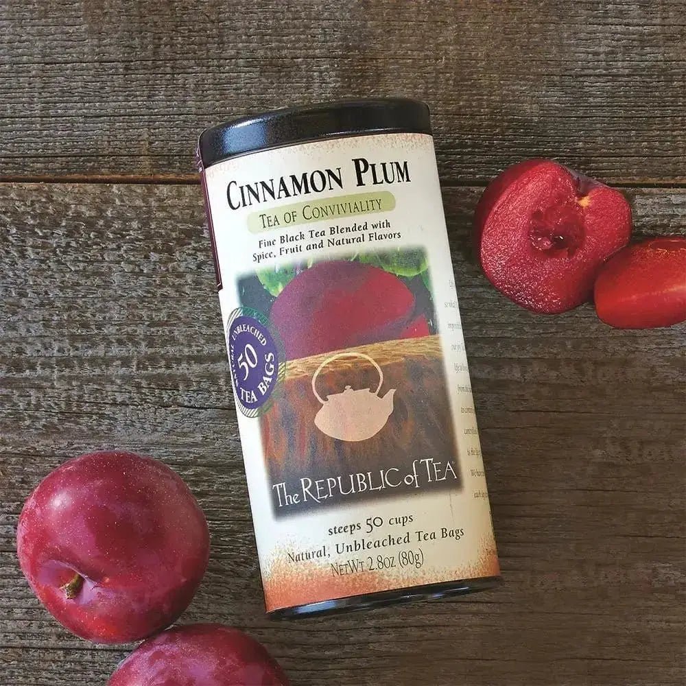 Cinnamon Plum Black Tea Bags - Tin 50 Tea Bags - Huckle Bee Farms LLC