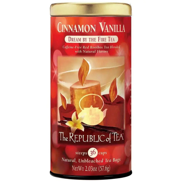 Cinnamon Vanilla Red Tea Bags - Tin 36 Tea Bags - Huckle Bee Farms LLC