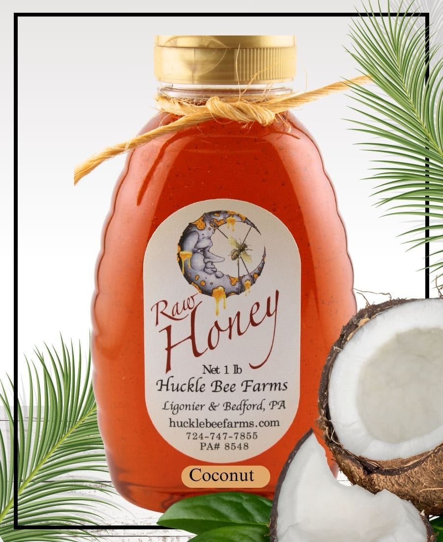 Coconut Infused Honey - Huckle Bee Farms LLC