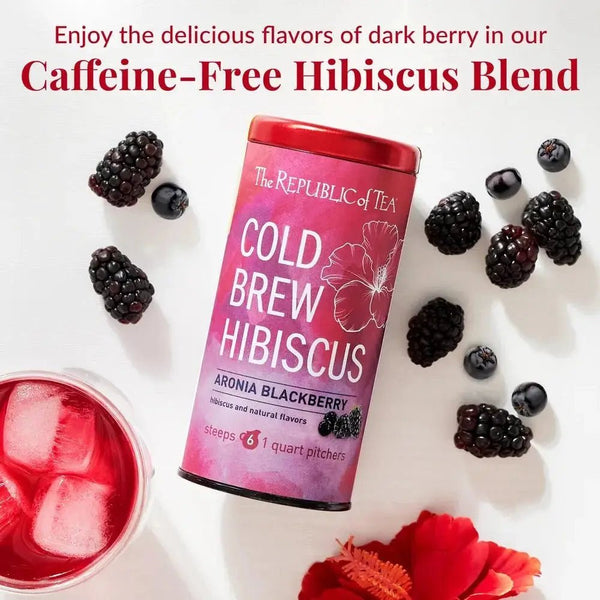 Cold Brew Hibiscus Aronia Blackberry Iced Tea Pouches - 6 Pouches - Huckle Bee Farms LLC