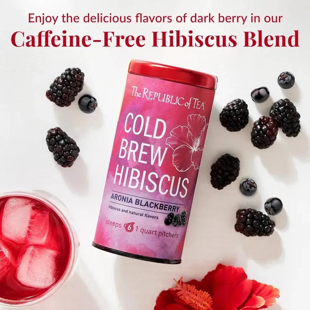 Cold Brew Hibiscus Aronia Blackberry Iced Tea Pouches - 6 Pouches - Huckle Bee Farms LLC