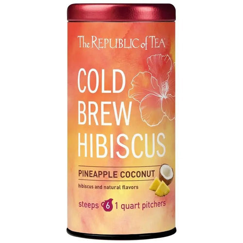 Cold Brew Hibiscus Pineapple Coconut Iced Tea Pouches - 6 Pouches - Huckle Bee Farms LLC