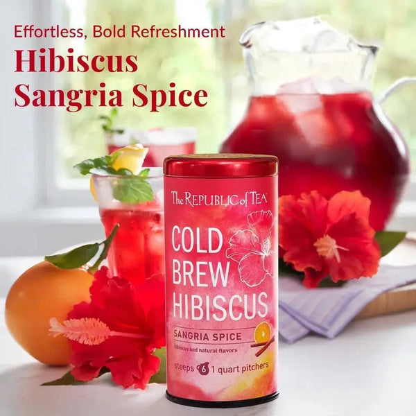Cold Brew Hibiscus Sangria Spice Iced Tea Pouches - 6 Pouches - Huckle Bee Farms LLC