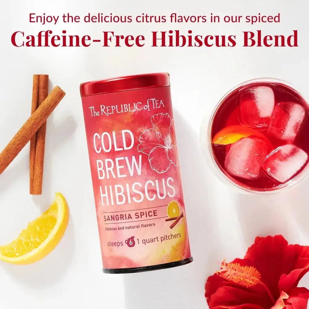 Cold Brew Hibiscus Sangria Spice Iced Tea Pouches - 6 Pouches - Huckle Bee Farms LLC