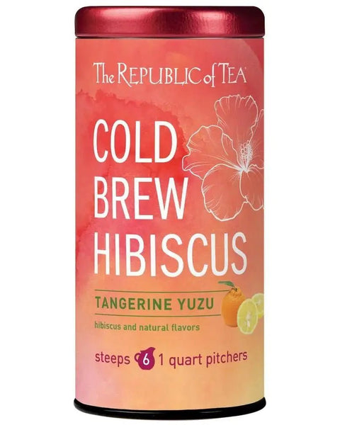 Cold Brew Hibiscus Tangerine Yuzu Iced Tea Pouches - 6 Pouches - Huckle Bee Farms LLC