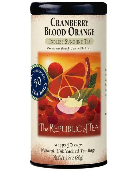 Cranberry Blood Orange Black Tea Bags - Tin 50 Tea Bags - Huckle Bee Farms LLC