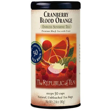 Cranberry Blood Orange Black Tea Bags - Tin 50 Tea Bags - Huckle Bee Farms LLC