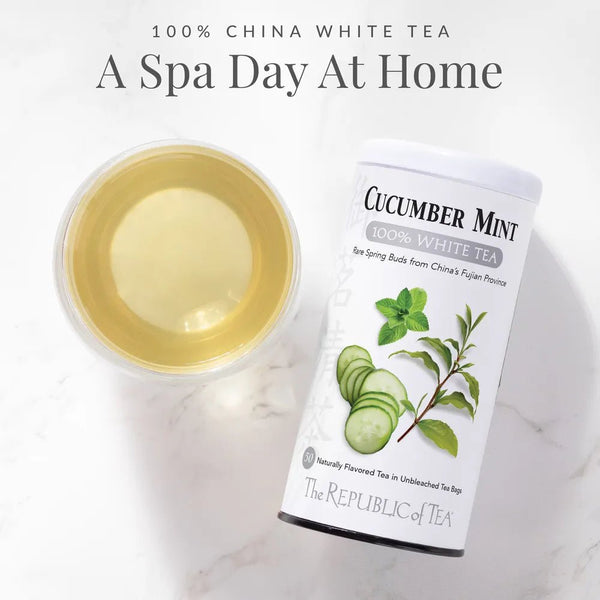 Cucumber Mint 100% White Tea Bags - 50 Tea Bags - Huckle Bee Farms LLC