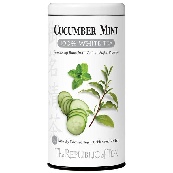 Cucumber Mint 100% White Tea Bags - 50 Tea Bags - Huckle Bee Farms LLC