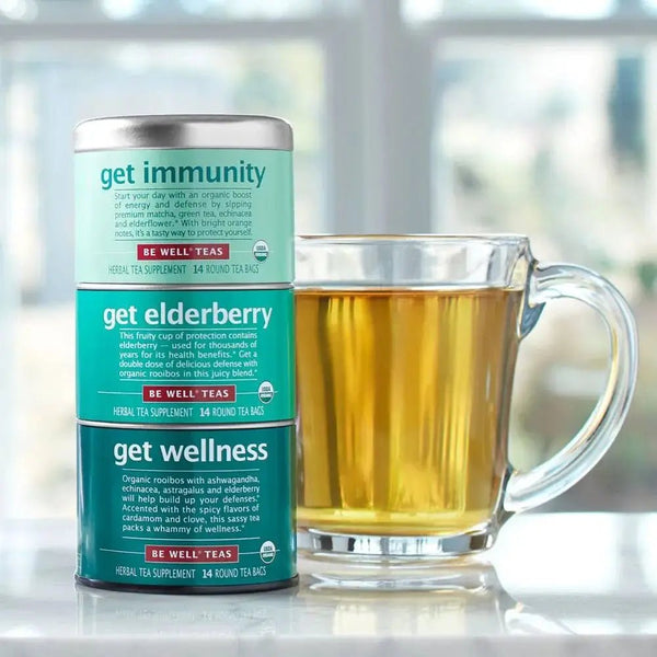 Get Wellness Stackable Tin - 42 Tea Bags - Huckle Bee Farms LLC