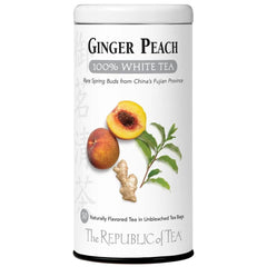 Ginger Peach 100% White Tea Bags - 50 Tea Bags - Huckle Bee Farms LLC