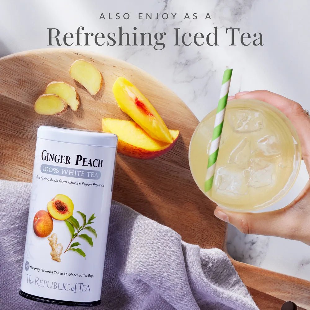 Ginger Peach 100% White Tea Bags - 50 Tea Bags - Huckle Bee Farms LLC