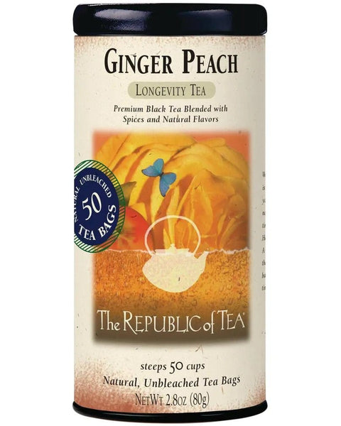 Ginger Peach Black Tea Bags - 50 Bags - Huckle Bee Farms LLC