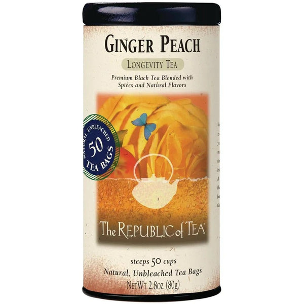 Ginger Peach Black Tea Bags - 50 Bags - Huckle Bee Farms LLC