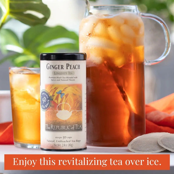 Ginger Peach Black Tea Bags - 50 Bags - Huckle Bee Farms LLC