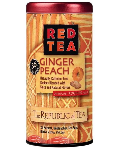 🍁 Ginger Peach Red Tea Bags 🍁 - Tin 36 Tea Bags - Huckle Bee Farms LLC