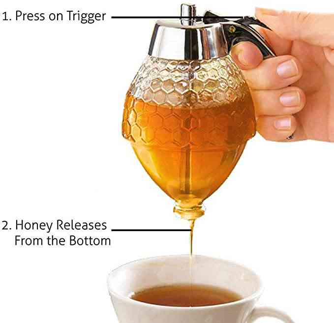 Glass Honey Dispenser - Huckle Bee Farms LLC