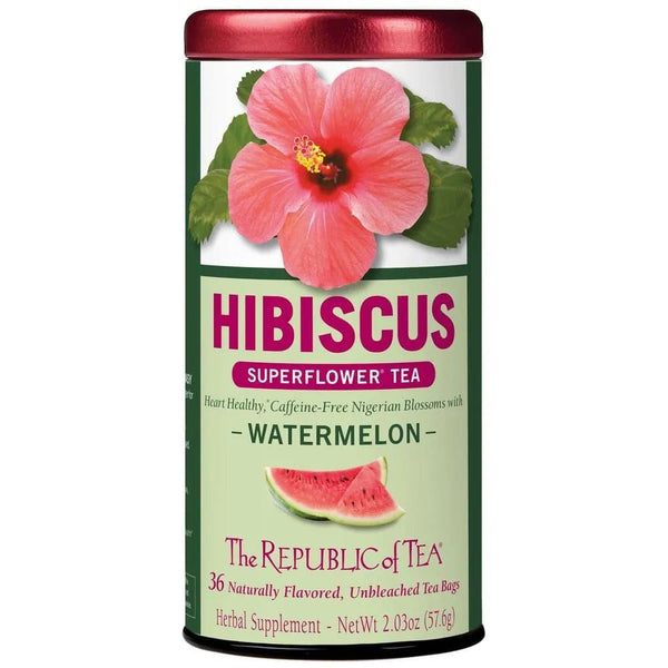 Hibiscus Watermelon Tea Bags - Tin 36 Tea Bags - Huckle Bee Farms LLC