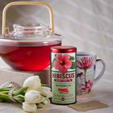 Hibiscus Watermelon Tea Bags - Tin 36 Tea Bags - Huckle Bee Farms LLC