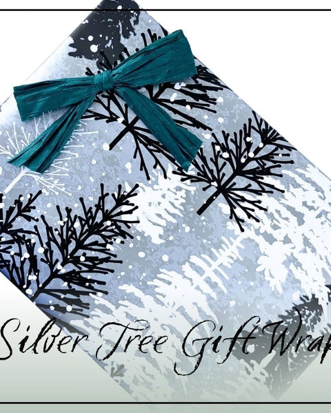 Holiday - Silver Tree Gift Wrap - Huckle Bee Farms LLC