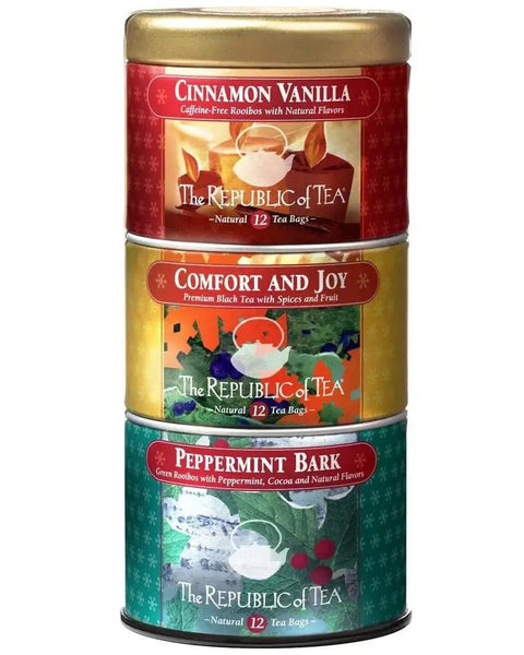 🌲 Holiday Stackable Tea Tin 🎄 - Tin 36 Tea Bags - Huckle Bee Farms LLC