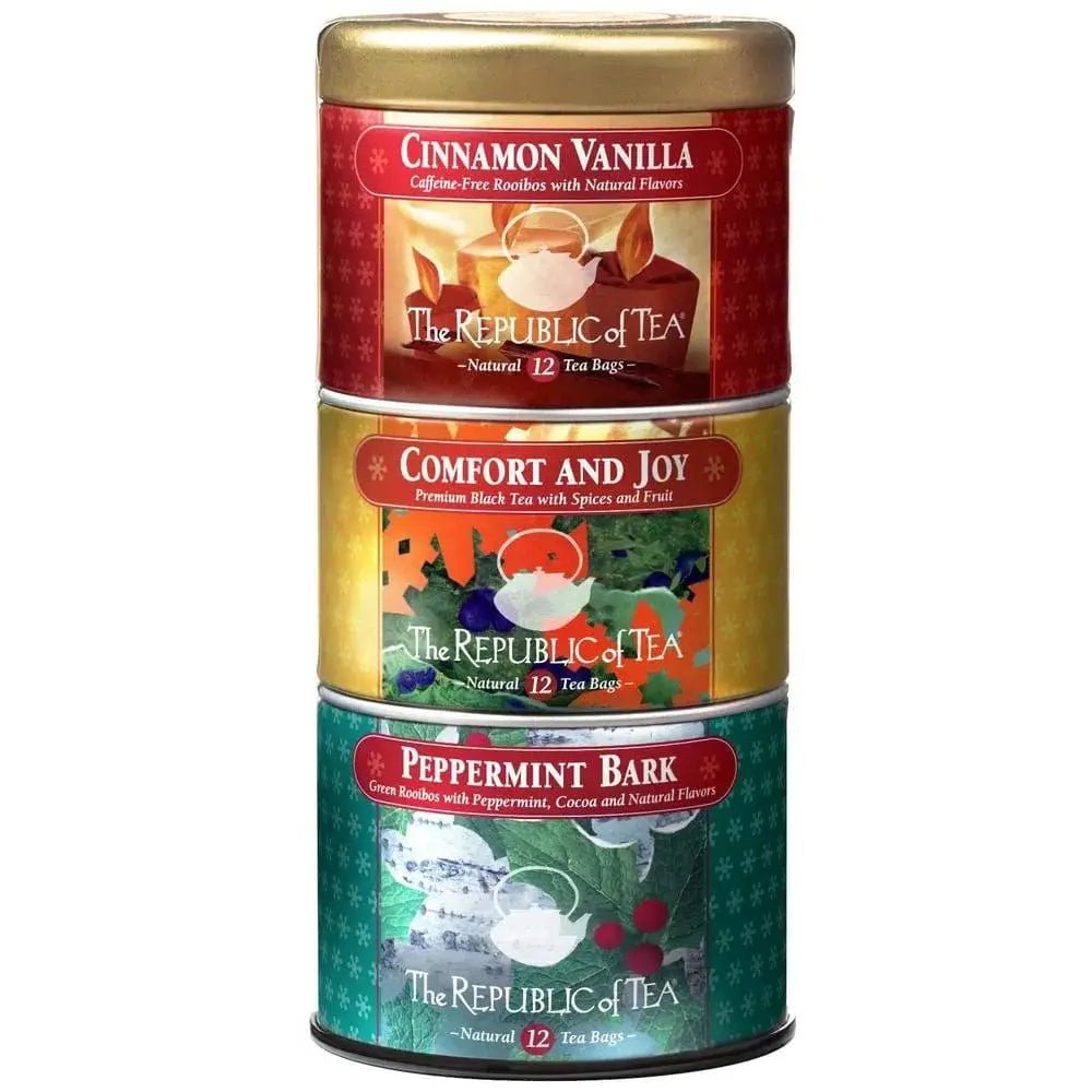 🌲 Holiday Stackable Tea Tin 🎄 - Tin 36 Tea Bags - Huckle Bee Farms LLC