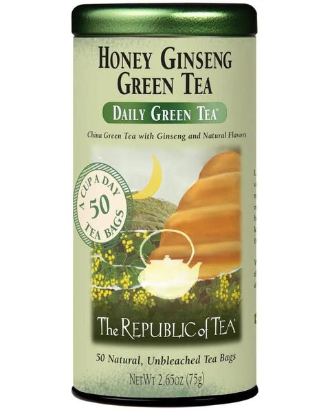 Honey Ginseng Green Tea Bags - 2 Sizes... 6 & 50 Bags - Huckle Bee Farms LLC