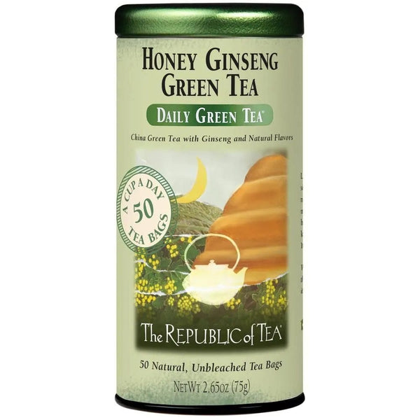 Honey Ginseng Green Tea Bags - 2 Sizes... 6 & 50 Bags - Huckle Bee Farms LLC