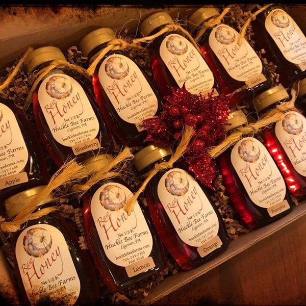 Honey Lover Sampler Gift Box with 12 assorted honey bottles